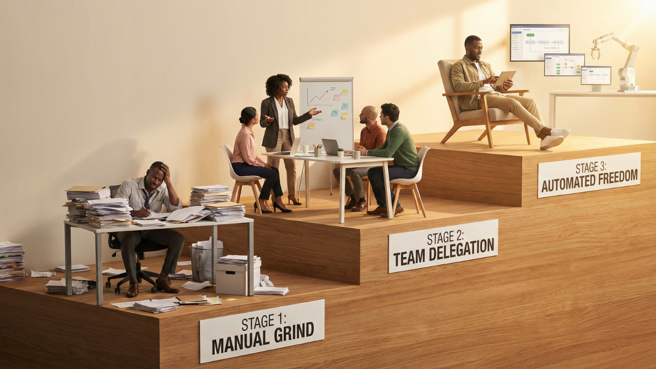 Evolution from manual work to automated business systems