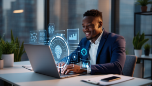 Entrepreneur overcoming technology fear and embracing digital tools